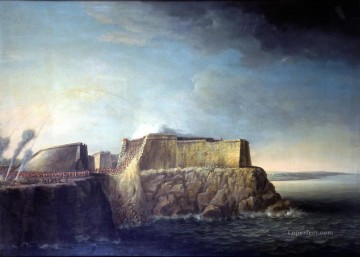 Landscapes Painting - Dominic Serres the Elder The Capture of Havana 1762 Storming of Morro Castle Naval Battles